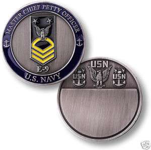 NAVY MASTER CHIEF PETTY OFFICER E 9 CHALLENGE COIN  