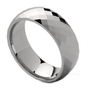  TG808 7.5MM Tungsten Wedding Band Ring with Multi Faceted 