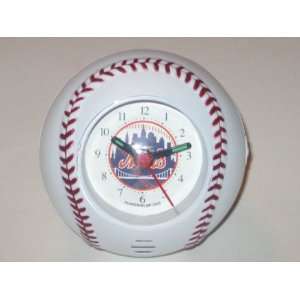  NEW YORK METS Team Logo Baseball Shaped ALARM CLOCK 
