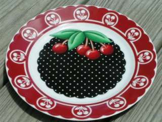 Cherry Cameo by Mary Engelbreit SALAD PLATE red white  