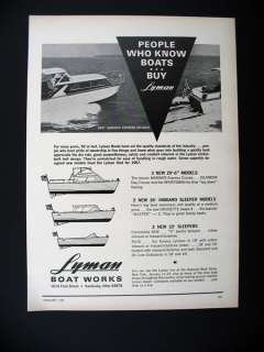 Lyman Boat Works Mariner Express Cruiser 1967 print Ad  