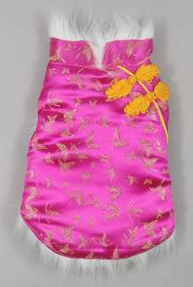 Dog Clothes Pink Silk Chinese Dog Coat sz MED 4   6 LBS  