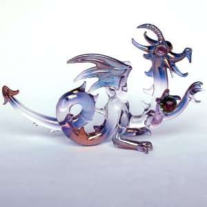  Hand Blown Glass Dragon Medieval Figurine 