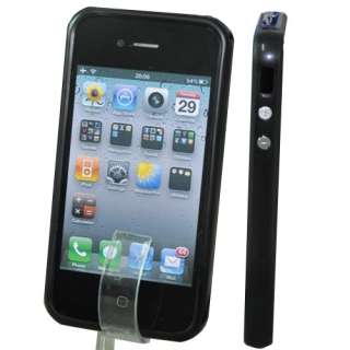 Black Bumper Frame Case for Apple iPhone 4S CDMA 4G TPU Silicone W 