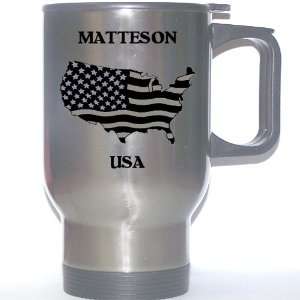  US Flag   Matteson, Illinois (IL) Stainless Steel Mug 