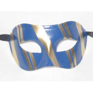   Blue and Gold Colombina Venetian Masquerade Party Mask: Home & Kitchen