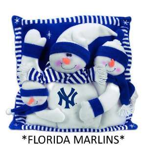  18 MLB Florida Marlins Square Shape Snowman Pillow: Home 