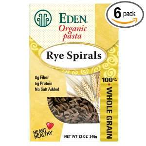 Eden Rye Spirals, Organic, 100% Whole Grain, 12 Ounce (Pack of 6 