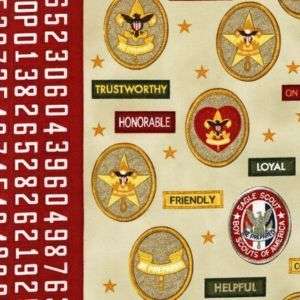 Robert Kaufman Boy Scout America BSA Rank Quilt Fabric  