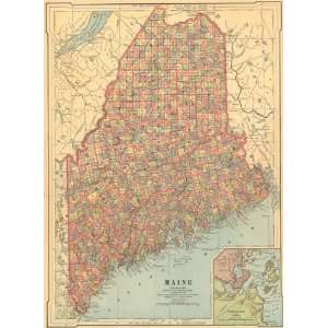  Philip 1884 Antique Map of Maine