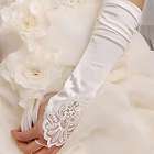 Wholesale White colored Wedding Bridal Dress Gloves. single flower