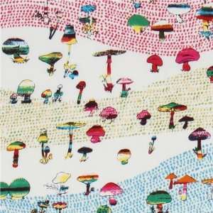  beautiful designer fabric colourful mushrooms Japan (Sold 