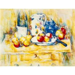  Oil Painting: Still Life with Apples, a Bottle and a Milk 
