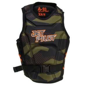  Jet Pilot A 10 Comp Wakeboard Vest Army Mens Sz XS S 