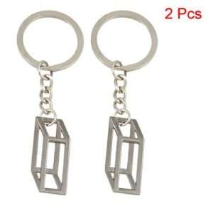   Pcs Geometrical Cuboid Pendant Lovers Alloy Key Ring Chain Jewelry