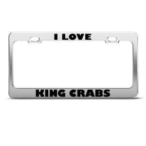 Love King Crabs Crab Animal license plate frame Stainless Metal Tag 