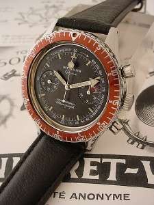 Excellent Vintage Wittnauer Divers STEEL Chronograph Valjoux 7733 No 
