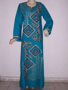 Egyptian Cotton Embroidered Kaftan Caftan long Dress  
