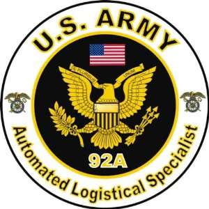   States Army MOS 92A Automated Logistical Specialist Decal Sticker 5.5