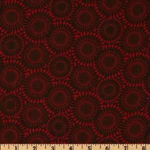   & Day Starburst Black/Red Fabric By The Yard Arts, Crafts & Sewing