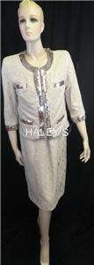   Tracy Dress Beige Lace Sequin Trim Jacket Dress Mother of the bride