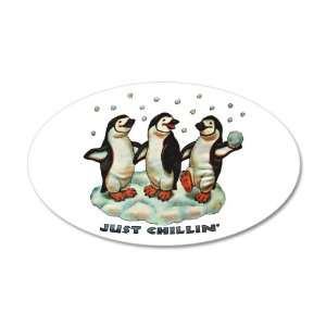   Vinyl Sticker Christmas Penguins Just Chillin in Snow: Everything Else