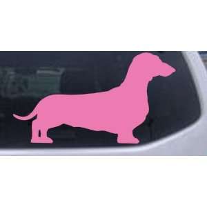 Pink 14in X 24.7in    Dachshund Animals Car Window Wall Laptop Decal 