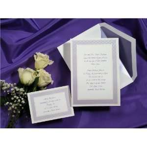  Purple Lattice Design Border Wedding Invitations Health 