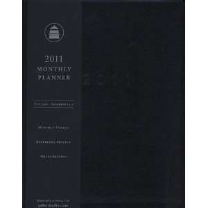 Black Leather 2011 Large Monthly Planner