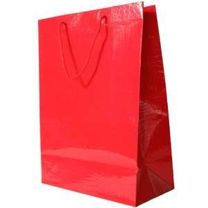 Red Alligator Texture X Large (12 1/2 x 17 x 6) Glossy Gift Bag   Bags 