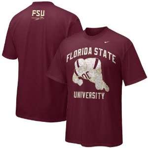Nike Florida State Seminoles (FSU) Garnet Old School Football T shirt
