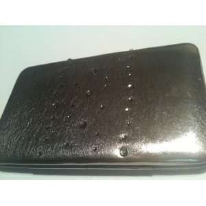  Flat Wallet in Goldish Bronze with Bronze Clear Jewel 