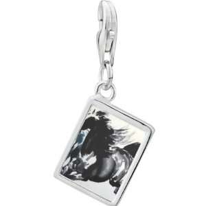  Pugster 925 Sterling Silver Galloping Horse Painting Photo 