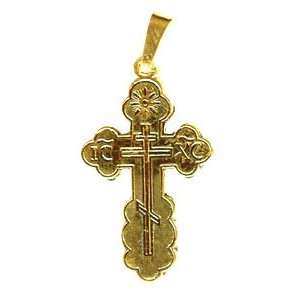  Three Barred Christian Orthodox Cross Gold 14KT 