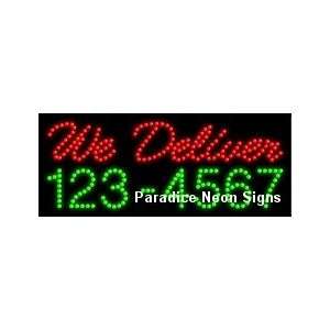  We Deliver Telephone Numbers LED Sign 11 x 27 Sports 
