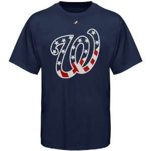   Nationals Navy Blue Stars & Stripes Logo T shirt: Sports & Outdoors