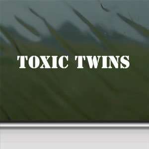  Toxic Twins White Sticker Car Laptop Vinyl Window White 