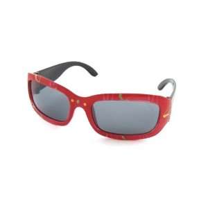   Red Frame Black Arms Rectangle Lens Sunglasses