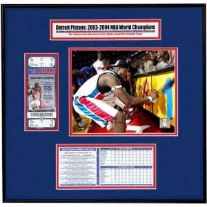  Detroit Pistons 2004 NBA Champions Ticket Frame Jr.   Ben 