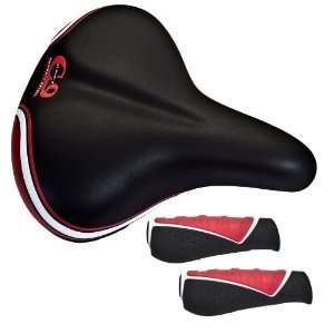 Sunlite Cloud 9 Revo Comfort Gel Saddle/Grip Combo   Black/Red  