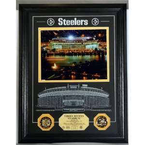  Three Rivers Stadium Etched Glass 24KT Gold Coin Photo 