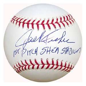 com Jack Fisher 1st Pitch Shea Stadium Autographed / Signed Baseball 