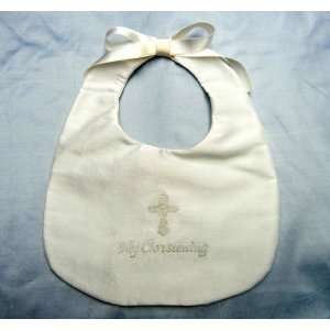  Silk Christening Bib for Babys Christening Baby