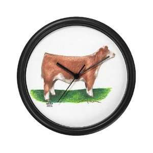  Hereford Steer Cow Wall Clock by CafePress: Home & Kitchen