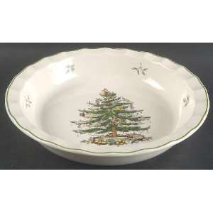  Spode Christmas Tree Green Trim Pie/Baking Plate, Fine 