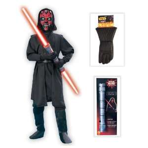 Star Wars Darth Maul Child Costume with Lightsaber and Gloves   Medium