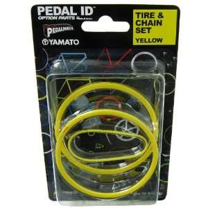  Pedal Id 19 Scale Bicycle Tire & Chain Set Yellow Toys 