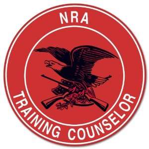  NRA training counselor car bumper sticker 4 x 4 