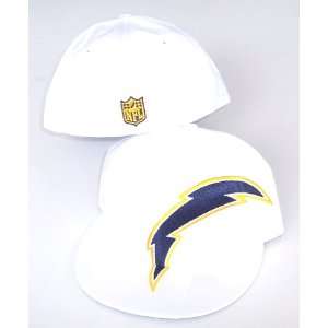  San Diego Chargers NFL Reebok White Fitted Size 7 3/8 Hat Cap 