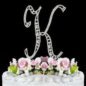   Crystal Wedding Cake Topper ~ Small Letter K 